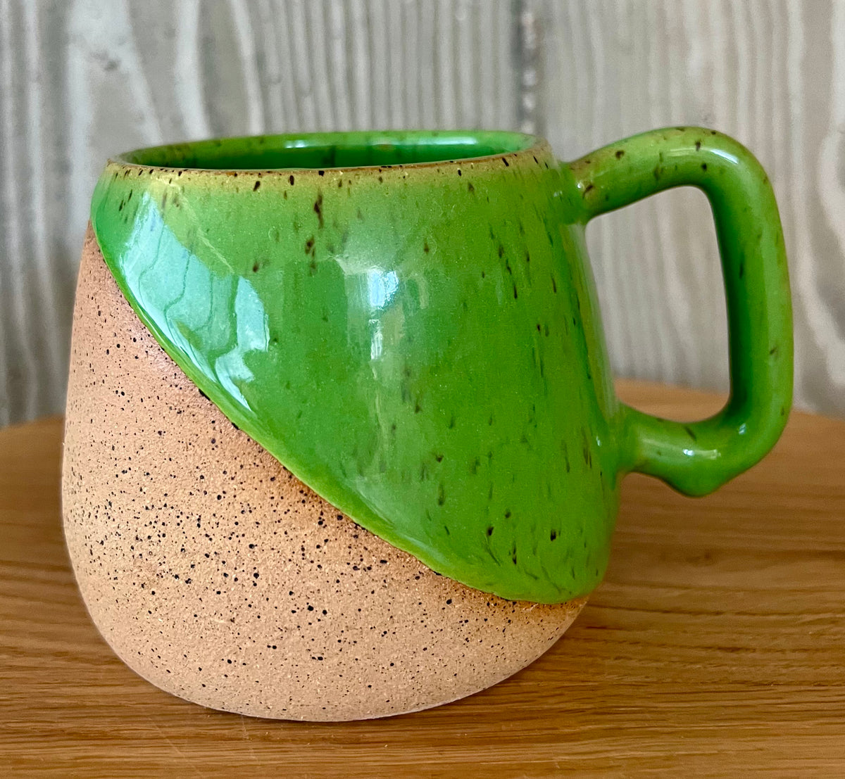 Green Funky Half Dip Mug
