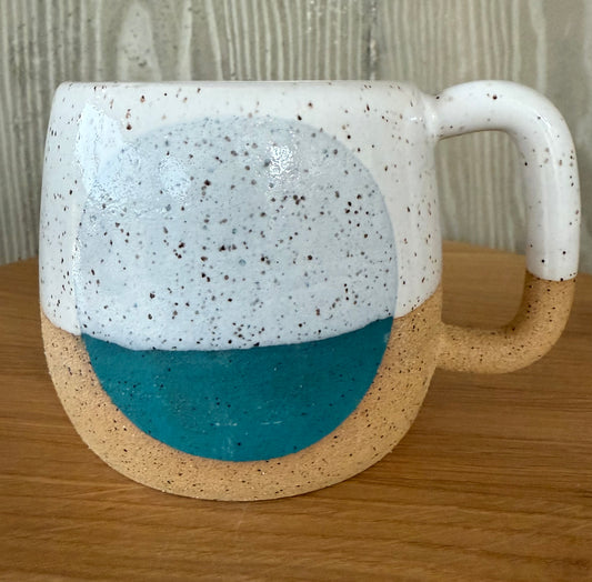 TEAL BLUE DOT MUG